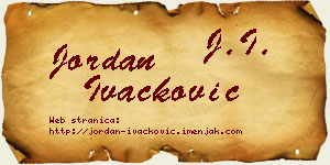 Jordan Ivačković vizit kartica
